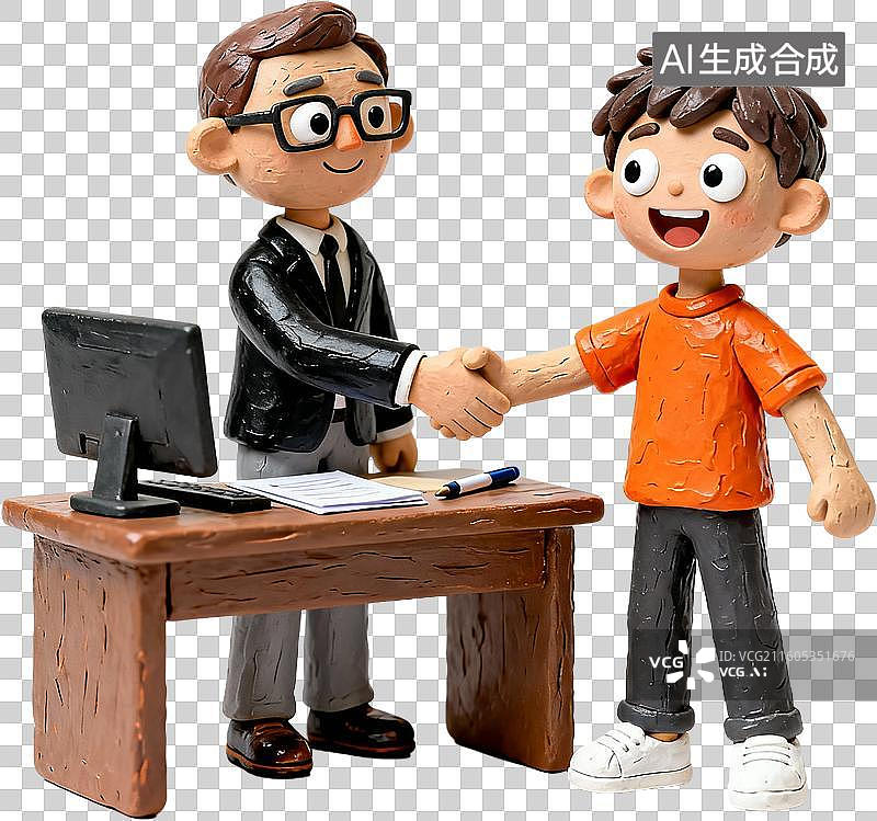 【AI数字艺术】卡通三维图形3D插画风格商务办公招聘面试职场春招校招设计元素免抠图形图片素材