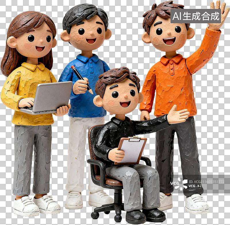 【AI数字艺术】卡通三维图形3D插画风格商务办公招聘面试职场春招校招设计元素免抠图形图片素材