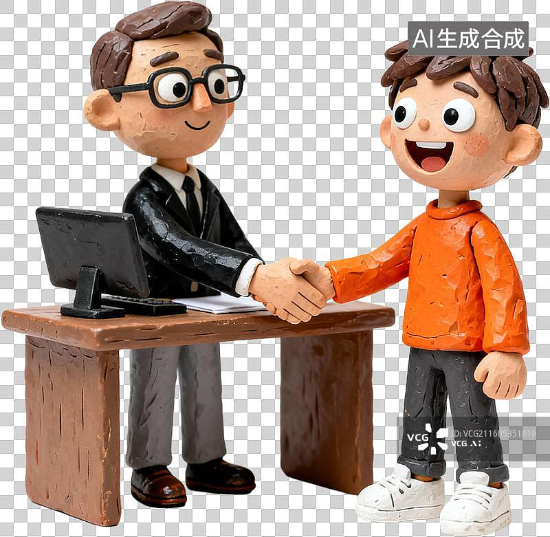 【AI数字艺术】卡通三维图形3D插画风格商务办公招聘面试职场春招校招设计元素免抠图形图片素材