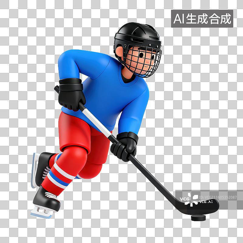 【AI数字艺术】3D体育运动项目冰球运动元素图片素材