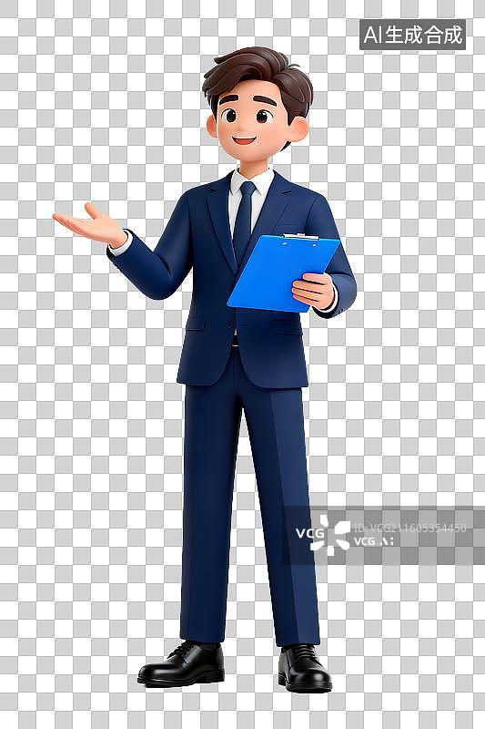 【AI数字艺术】3D男性商务人士图片素材