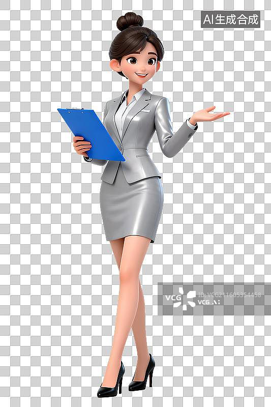 【AI数字艺术】透明通道免扣 公司前台 商务女性图片素材
