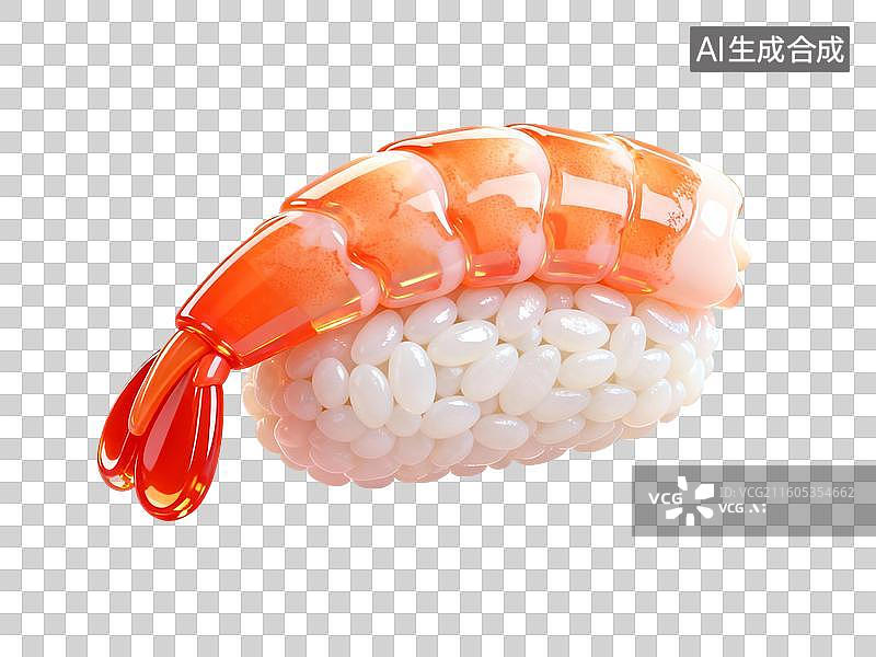 【AI数字艺术】日本甜虾寿司美食插画元素图片素材