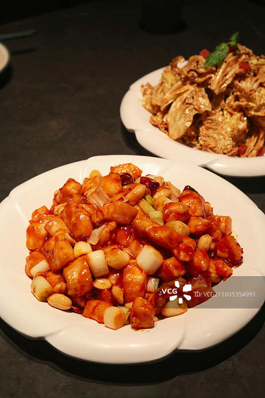 宫保鸡丁高视角特写图片素材