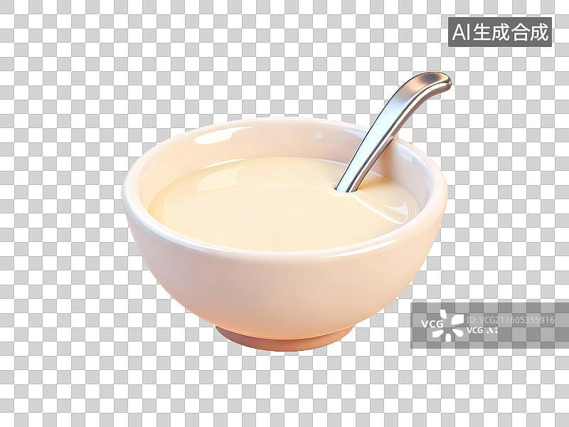 【AI数字艺术】一碗豆浆美食插画元素图片素材