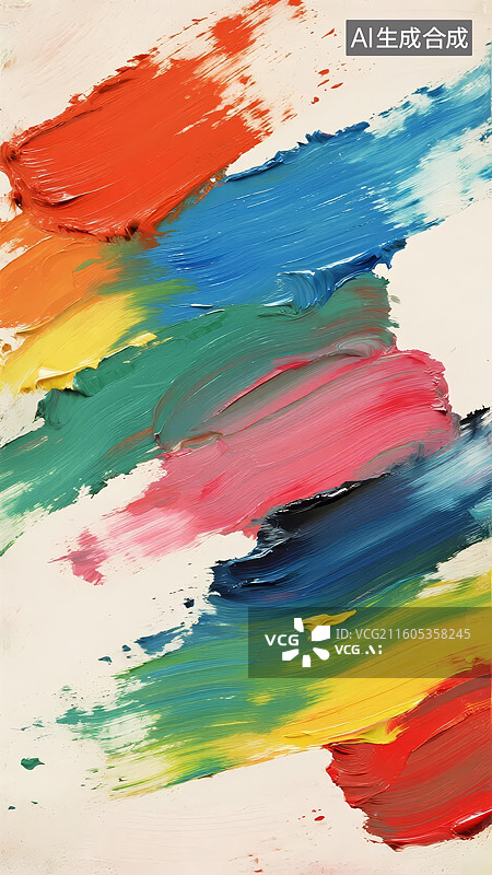 【AI数字艺术】多彩颜料涂抹抽象画图片素材