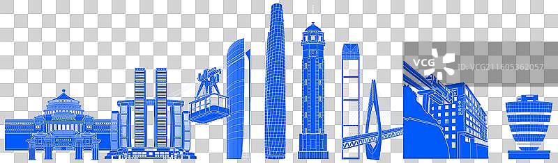 重庆扁平风解放碑山城长江索道朝天门人民大礼堂东水门长江大桥李子坝南山一棵树陆海国际环球金融现代性建筑图片素材