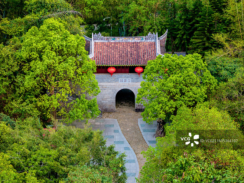 中国广西南宁昆仑关古关楼航拍风光图片素材