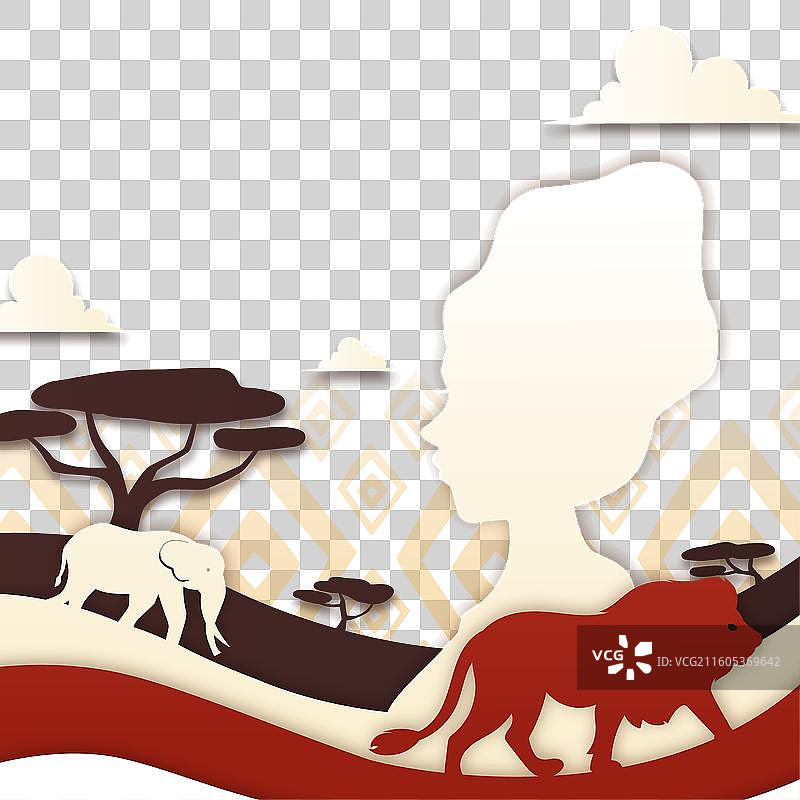 纸张风格的非洲日图片素材