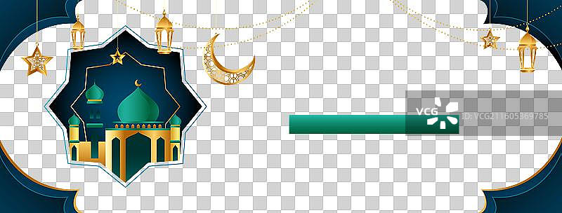 纸质风格的开斋节社交媒体封面图片素材