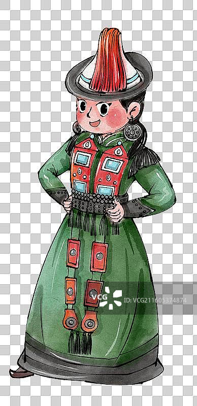 中国56个民族裕固族女性女孩图片素材