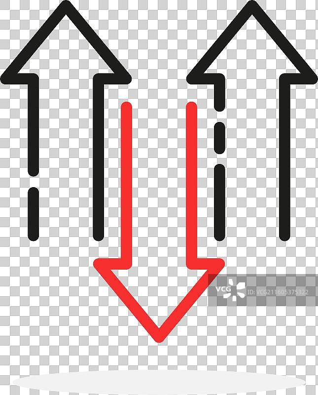 抽象的箭头图标，象征打破常规图片素材