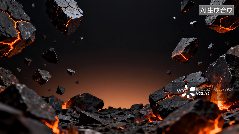 【AI数字艺术】火山岩石背景图图片素材