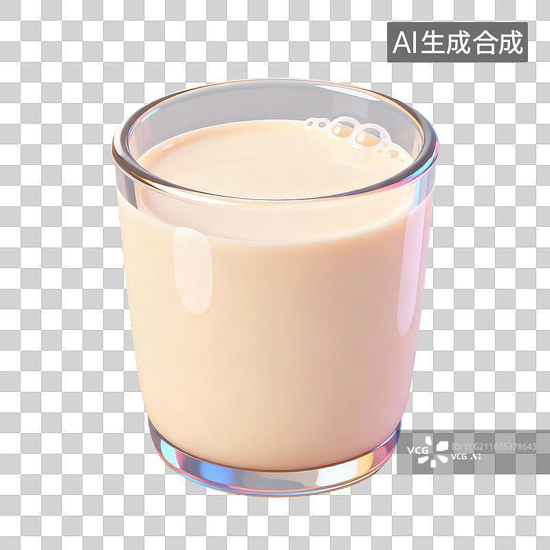 【AI数字艺术】3D拟物风格国风中国中式美食成品菜肴元素豆浆牛奶图片素材