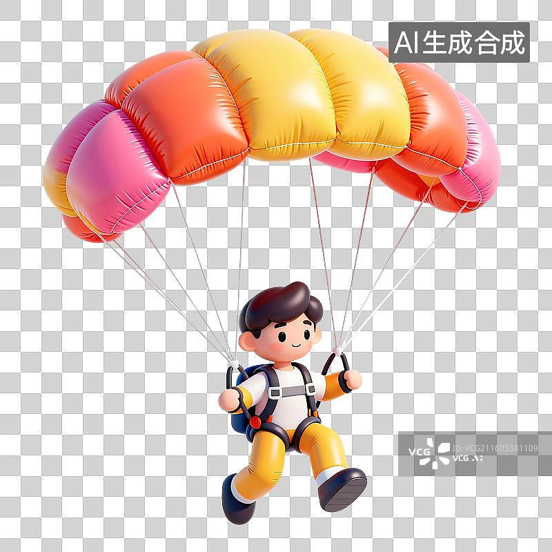 【AI数字艺术】跳伞运动插画图片素材