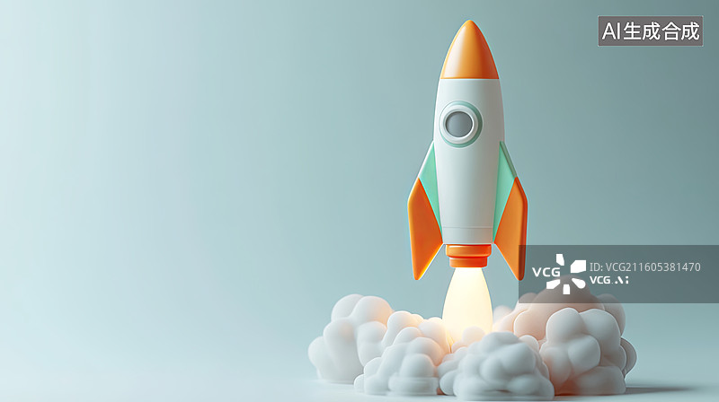 【AI数字艺术】火箭升空发射瞬间图片素材
