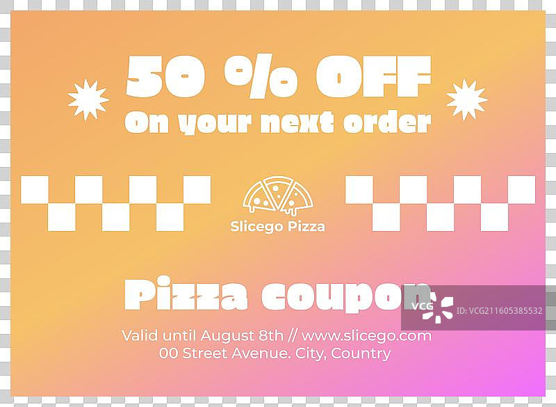 渐变色披萨优惠券礼品券图片素材