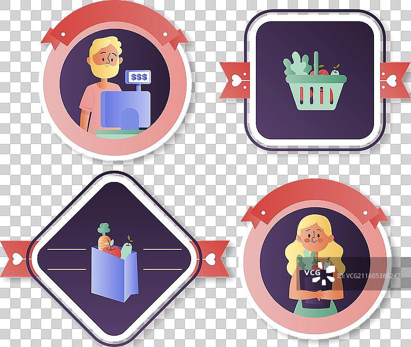 超市徽章设计模板图片素材