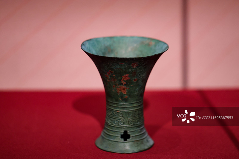 夔纹铜觚 商代 城固龙头镇龙头村出土 城固县张骞纪念馆图片素材