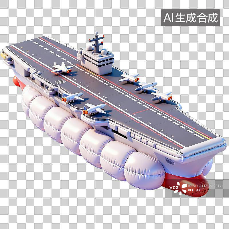 【AI数字艺术】航空母舰模型插画图片素材