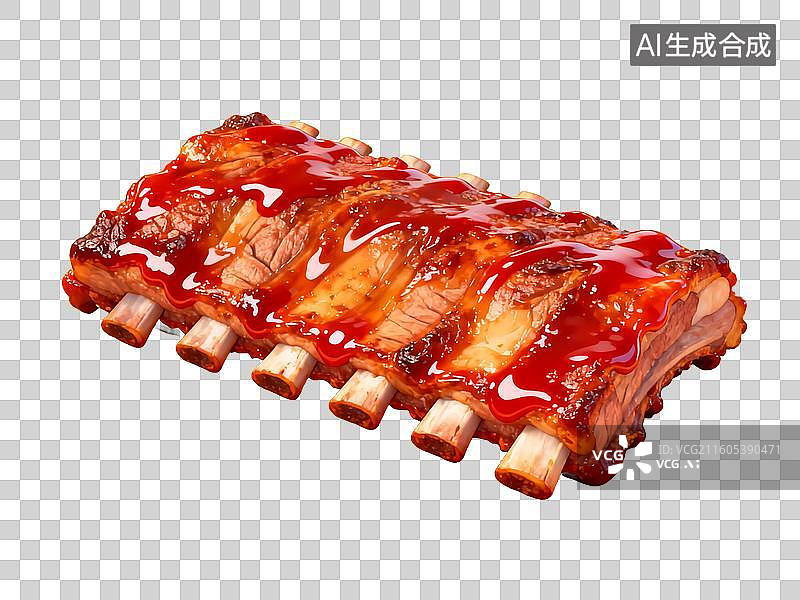 【AI数字艺术】酱汁烤猪肋排图片素材
