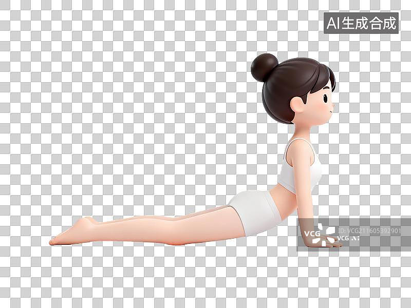 【AI数字艺术】女性做眼镜蛇式瑜伽图片素材
