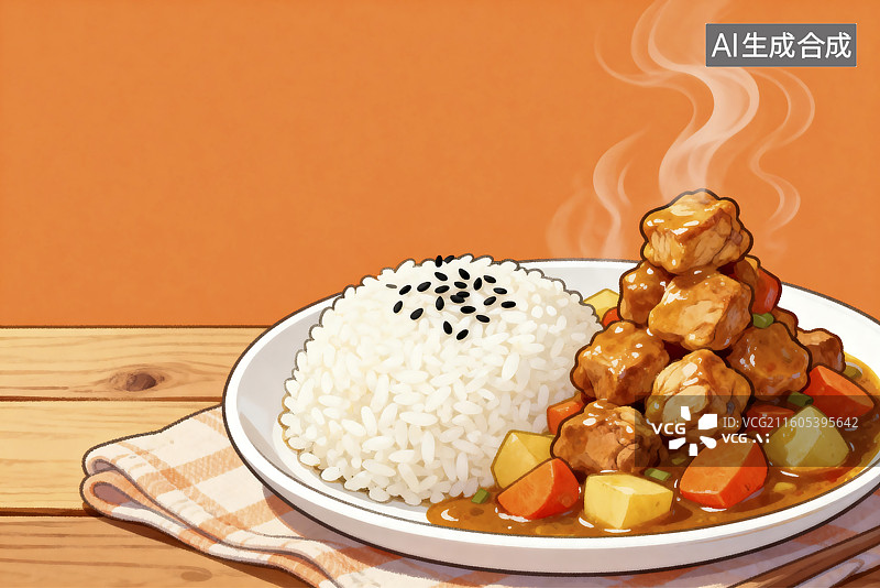 【AI数字艺术】美味日式咖喱饭图片素材