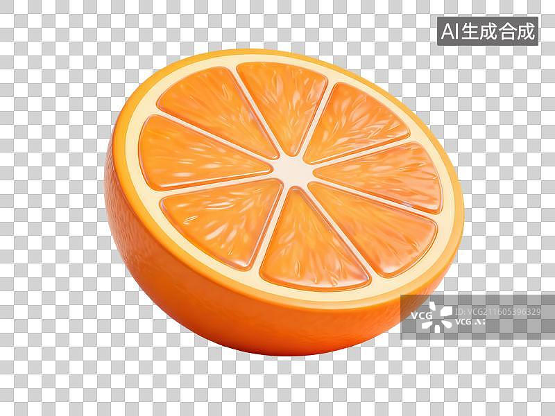 【AI数字艺术】橙子切片图片素材