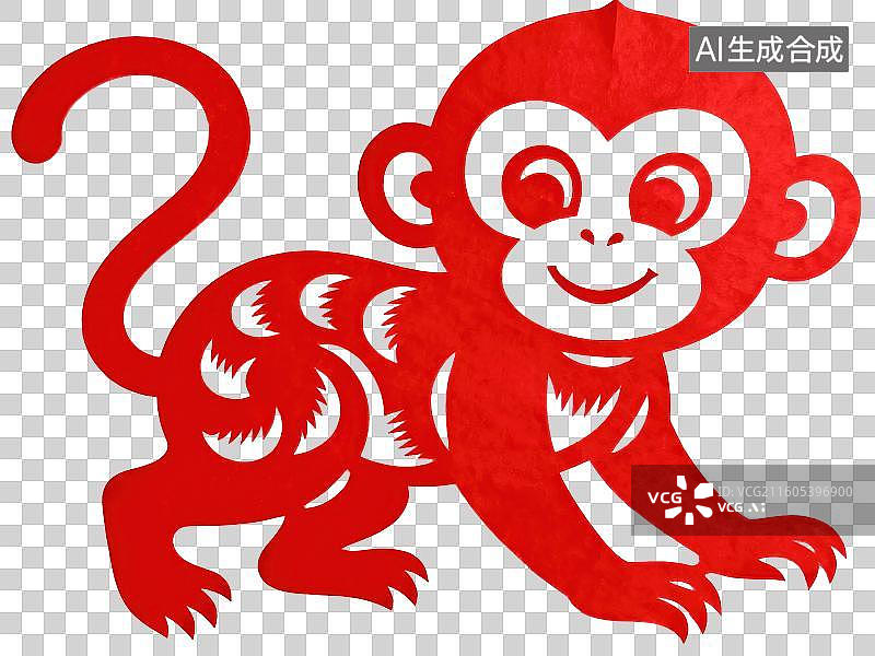 【AI数字艺术】猴子剪纸图片素材