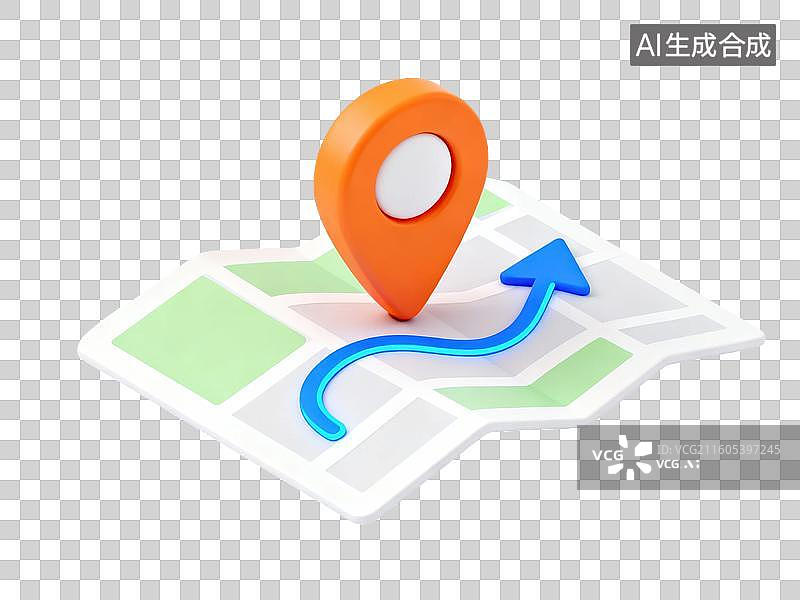 【AI数字艺术】地图定位导航图片素材