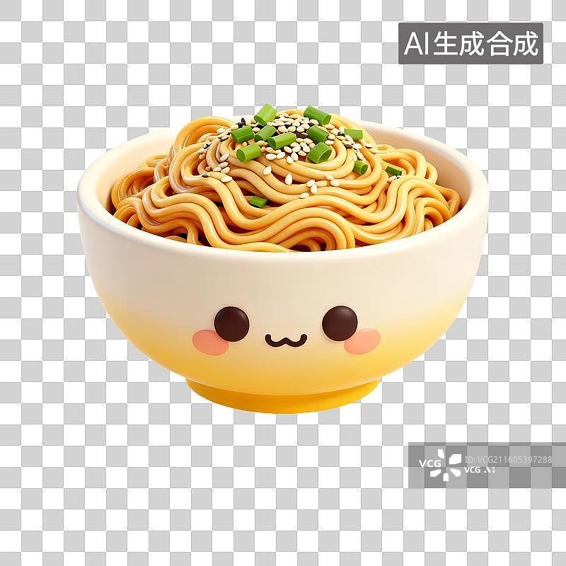 【AI数字艺术】一碗拌面美食插画元素图片素材