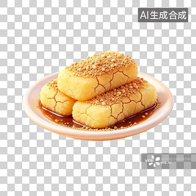 【AI数字艺术】糍粑美食插画元素图片素材