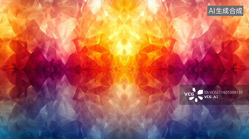 【AI数字艺术】彩色对称拼接图案图片素材