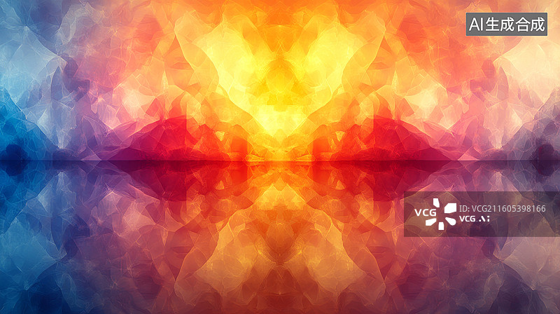 【AI数字艺术】彩色对称拼接图案图片素材