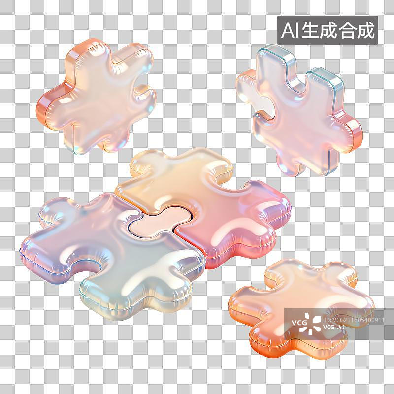 【AI数字艺术】拼图插画图片素材