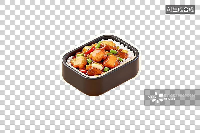 【AI数字艺术】炒菜便当美食插画元素图片素材