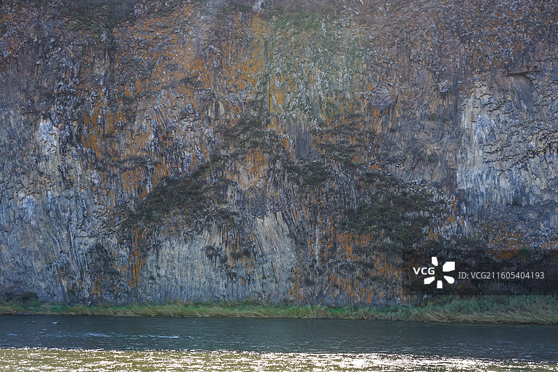 呼伦贝尔，柴河月亮小镇，扎兰屯地址公园，山水岩壁画图片素材