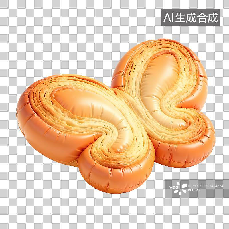 【AI数字艺术】蝴蝶酥美食插画图片素材