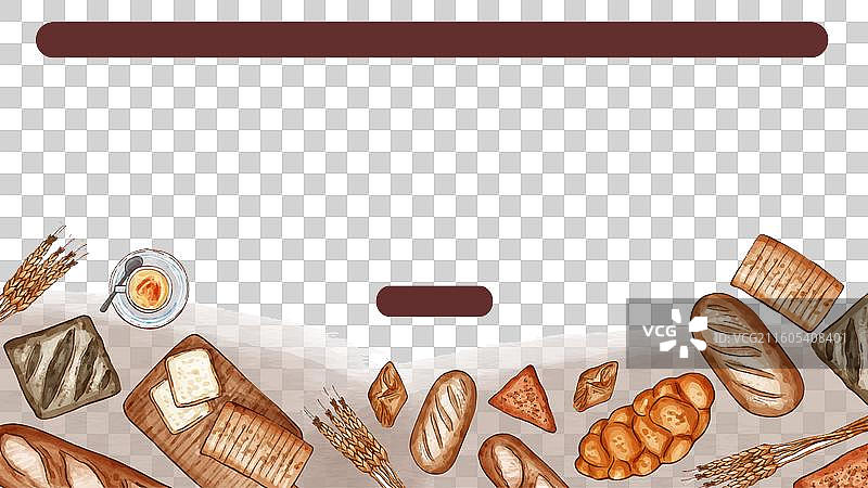 水彩风格的烘焙店网页模板图片素材