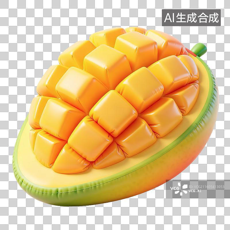 【AI数字艺术】切开的芒果插画图片素材