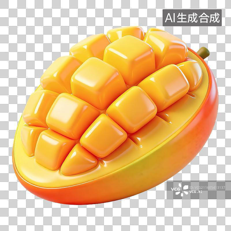 【AI数字艺术】切开的芒果插画图片素材