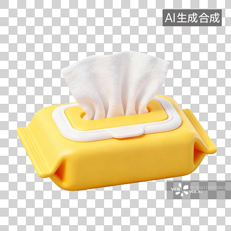 【AI数字艺术】3D拟物风格母婴亲子系列元素婴儿卫生湿巾图片素材