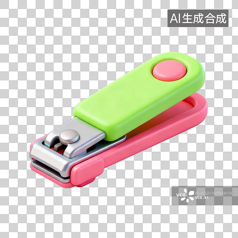 【AI数字艺术】3D拟物风格母婴亲子系列元素指甲刀 指甲剪图片素材