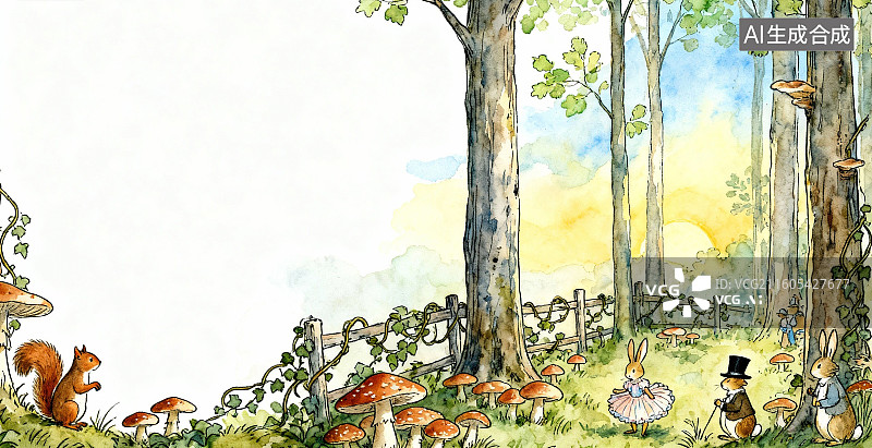 【AI数字艺术】森林中的童话场景图片素材