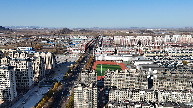滦州市城市风光航拍图片素材