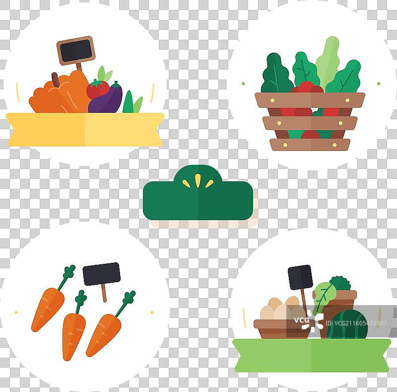 扁平化设计本地市场标签模板图片素材