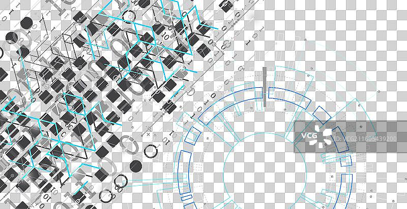 手工制作的抽象科技概念电路图片素材
