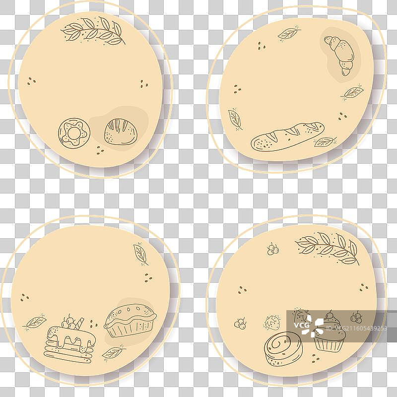 雕版印刷面包店标签模板图片素材