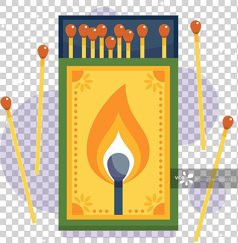 手绘火柴盒图片素材