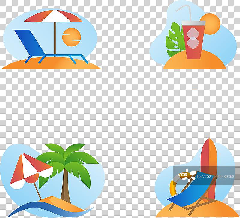 渐变沙滩标志模板图片素材